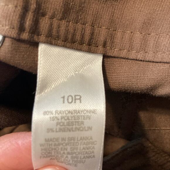 Emma James Brown Bootcut Mid Rise Waist Pressed Leg Trousers Slacks Pants - Picture 11 of 11